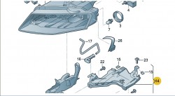 Площадка фары левая для AUDI A4B8 (2008-2012) Новая.