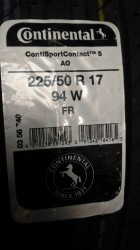 Резина R17 Continental ContiSportContact 5 225/50R17 94W AO Летняя 1шт.
